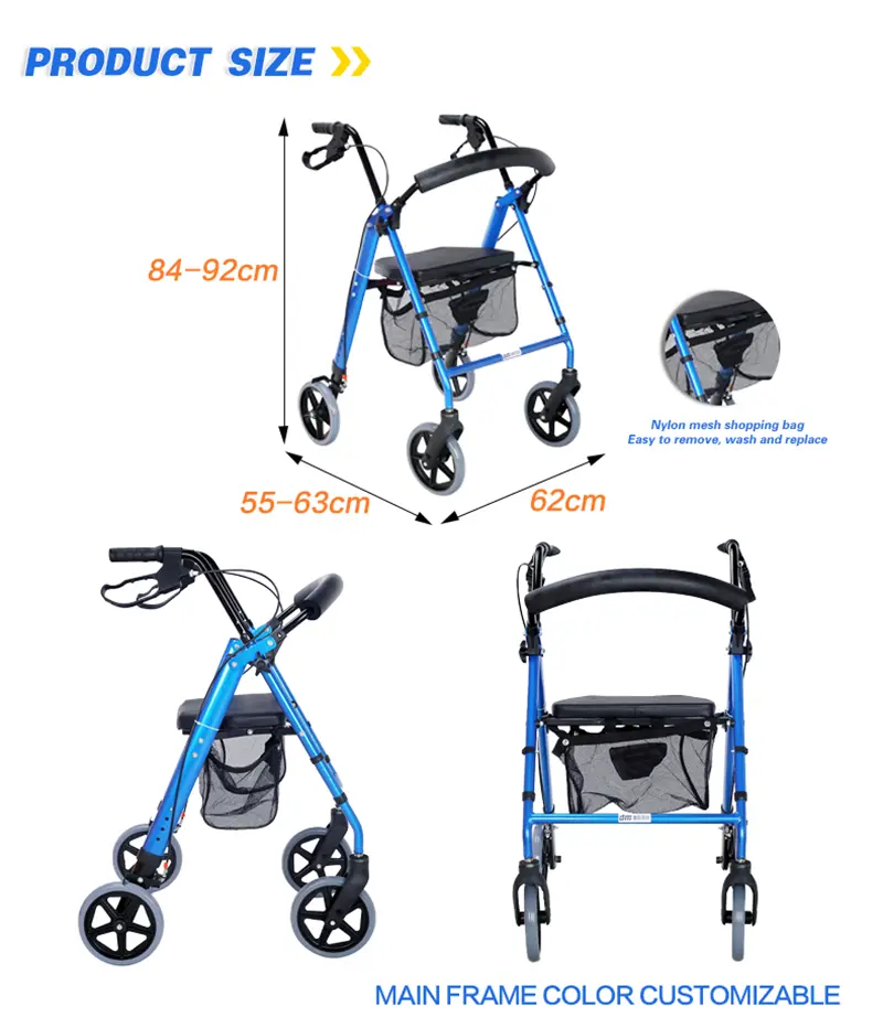 Aluminum Rollator With Seat